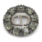 Dior Petit CD Brooch 3.05 Circle Gray Color Crystal Ruthenium Gunmetal Metal