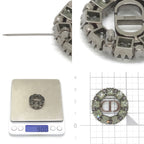 Dior Petit CD Brooch 3.05 Circle Gray Color Crystal Ruthenium Gunmetal Metal