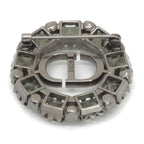 Dior Petit CD Brooch 3.05 Circle Gray Color Crystal Ruthenium Gunmetal Metal