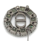 Dior Petit CD Brooch 3.05 Circle Gray Color Crystal Ruthenium Gunmetal Metal