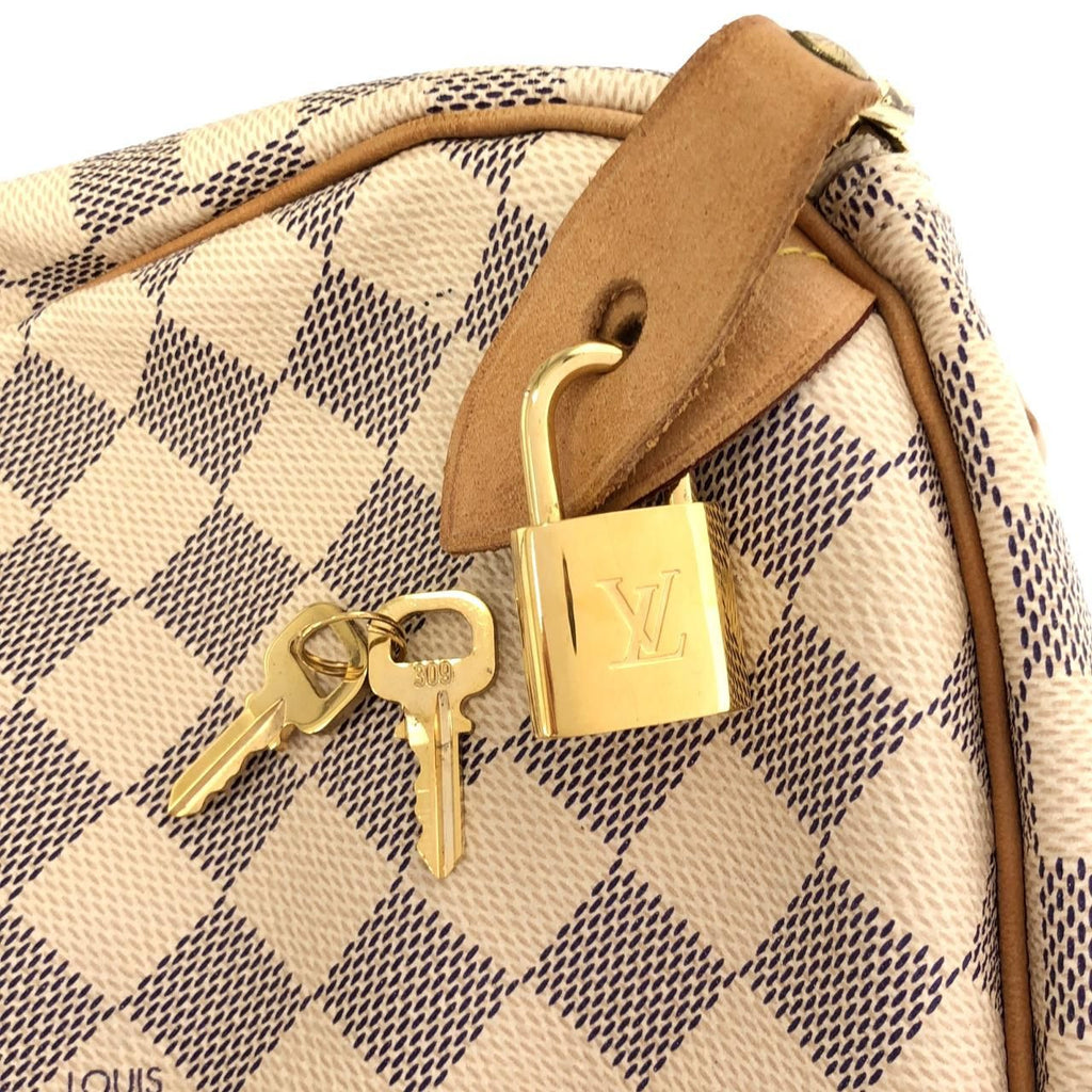 Louis Vuitton Damier Azur Speedy 35 Boston Bag