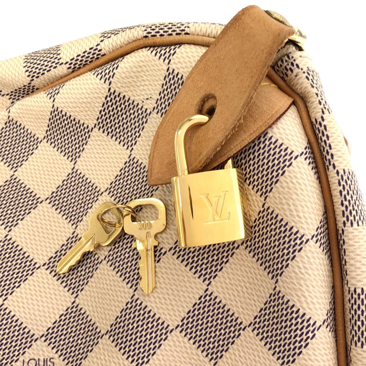 Louis Vuitton Damier Azur Speedy 35 Boston Bag
