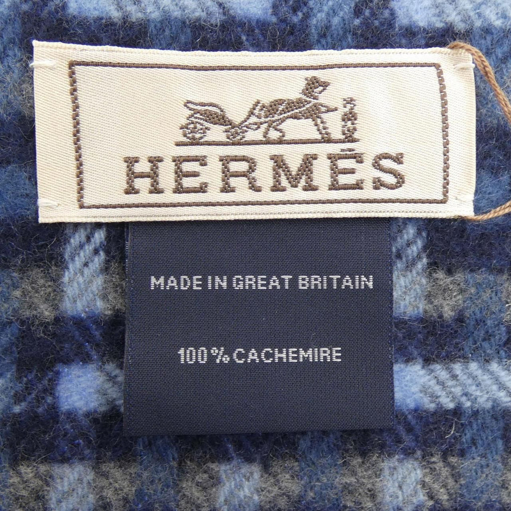 Hermes Ecossais Scarf Navy