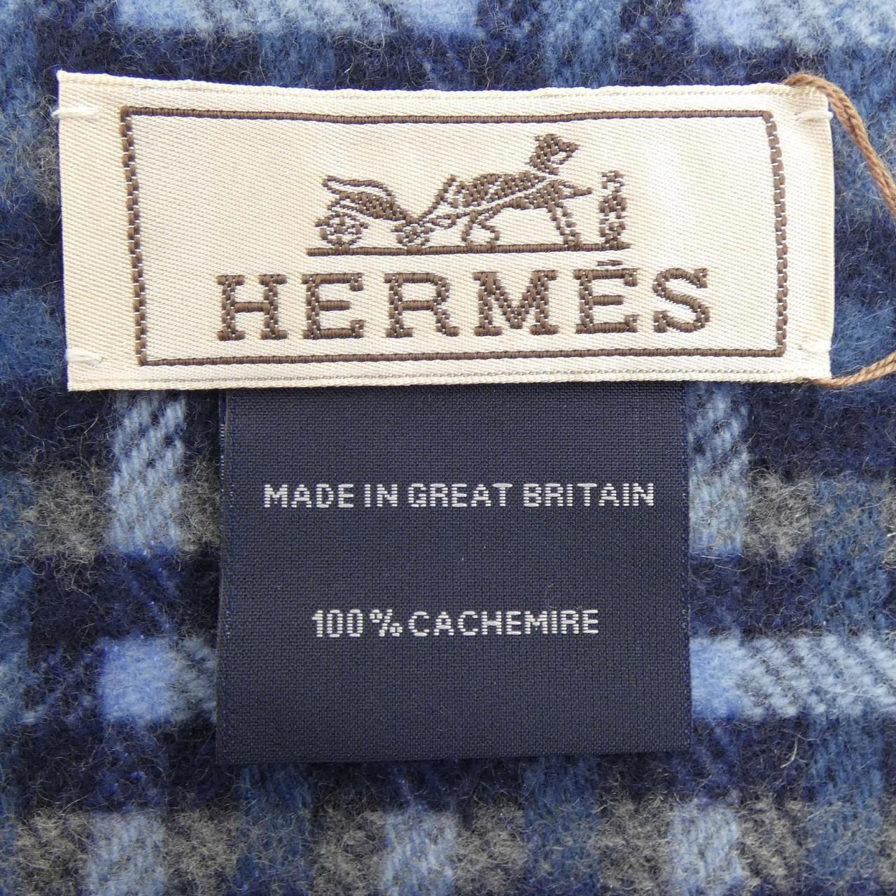 Hermes Ecossais Scarf Navy