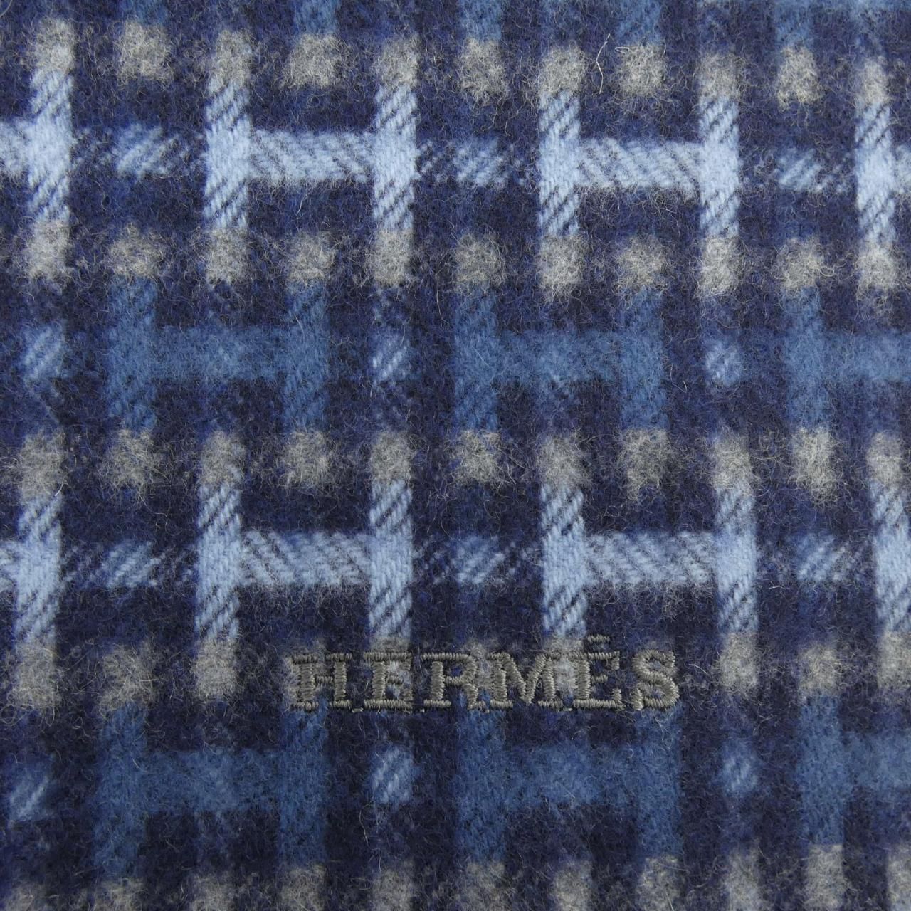 Hermes Ecossais Scarf Navy