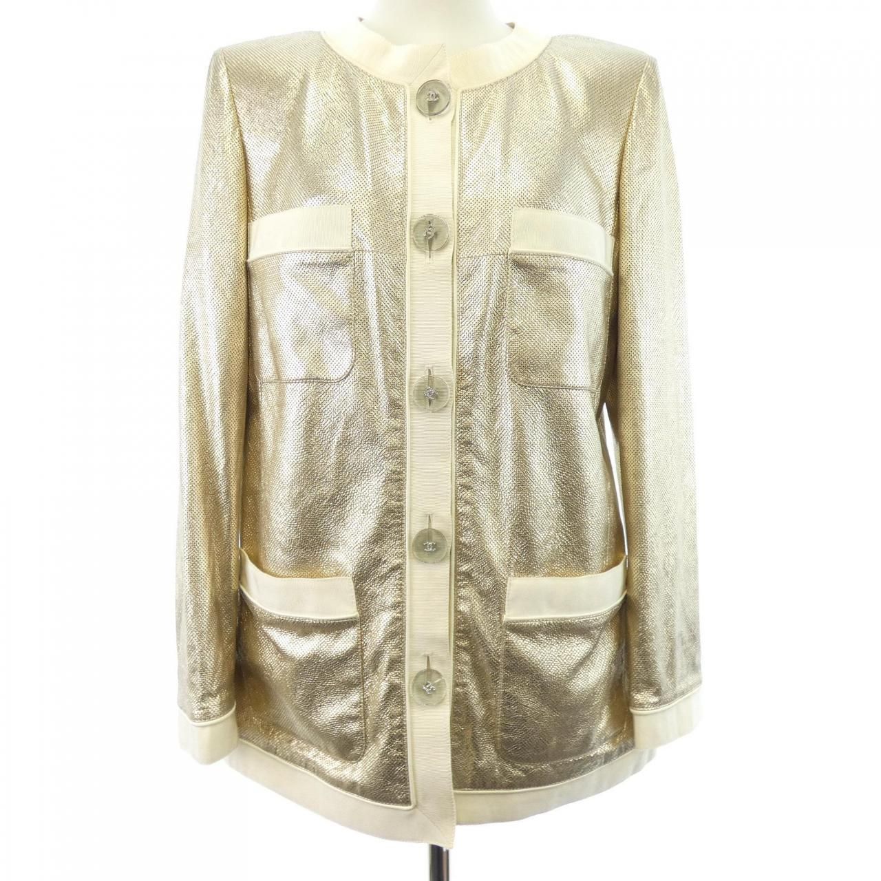 Chanel Collarless Jacket Gold