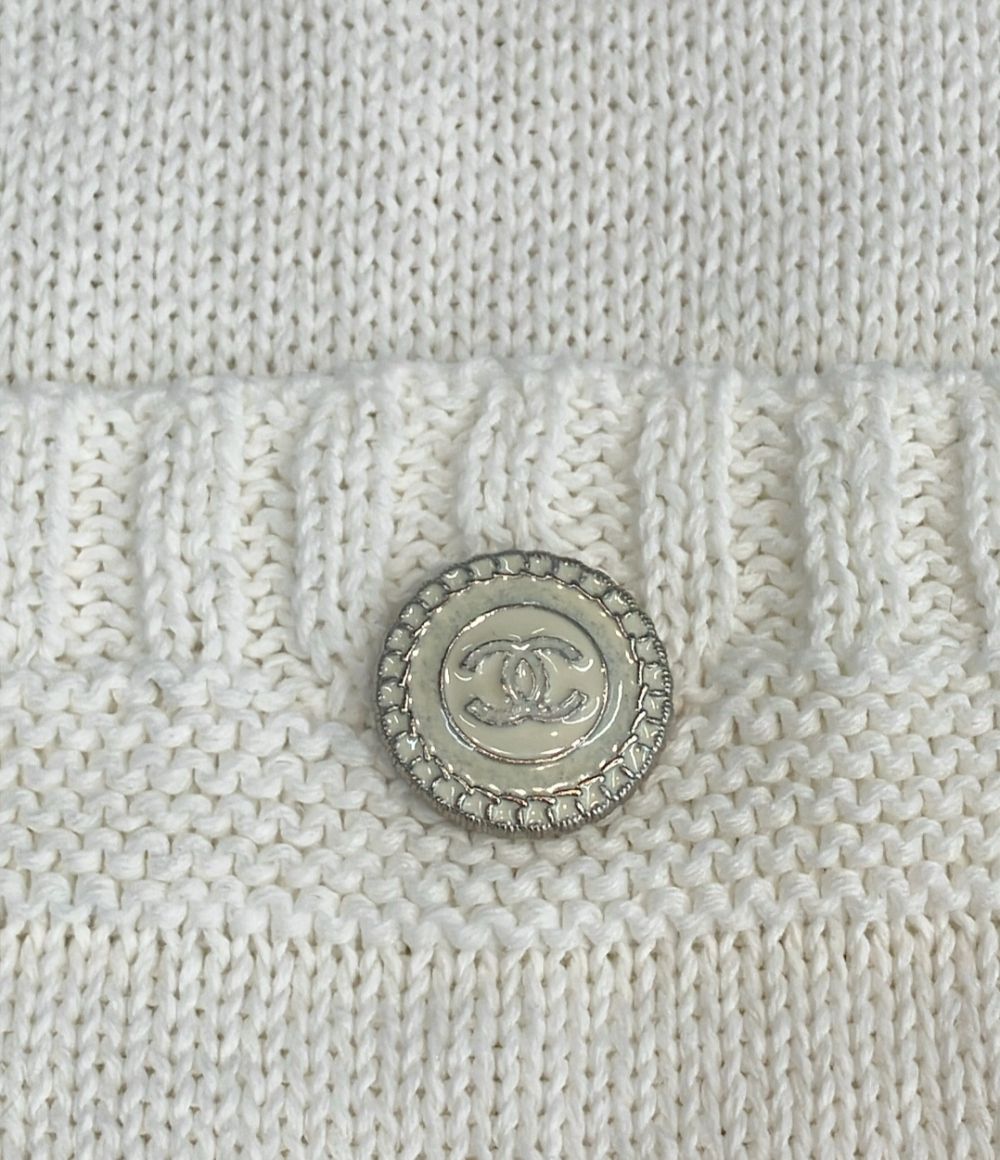 Chanel Long Sleeve CC Logo Button Cotton Knit 40 Sweater — view 7