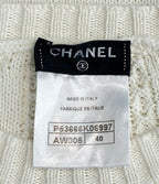 Chanel Long Sleeve CC Logo Button Cotton Knit 40 Sweater — view 3