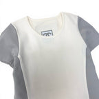 Chanel Sports Line Jumbo CC Logo Short Sleeve Top 38 Ivory Gray 100% Polyamide — view 4