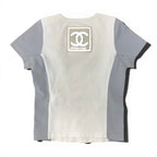 Chanel Sports Line Jumbo CC Logo Short Sleeve Top 38 Ivory Gray 100% Polyamide — view 3