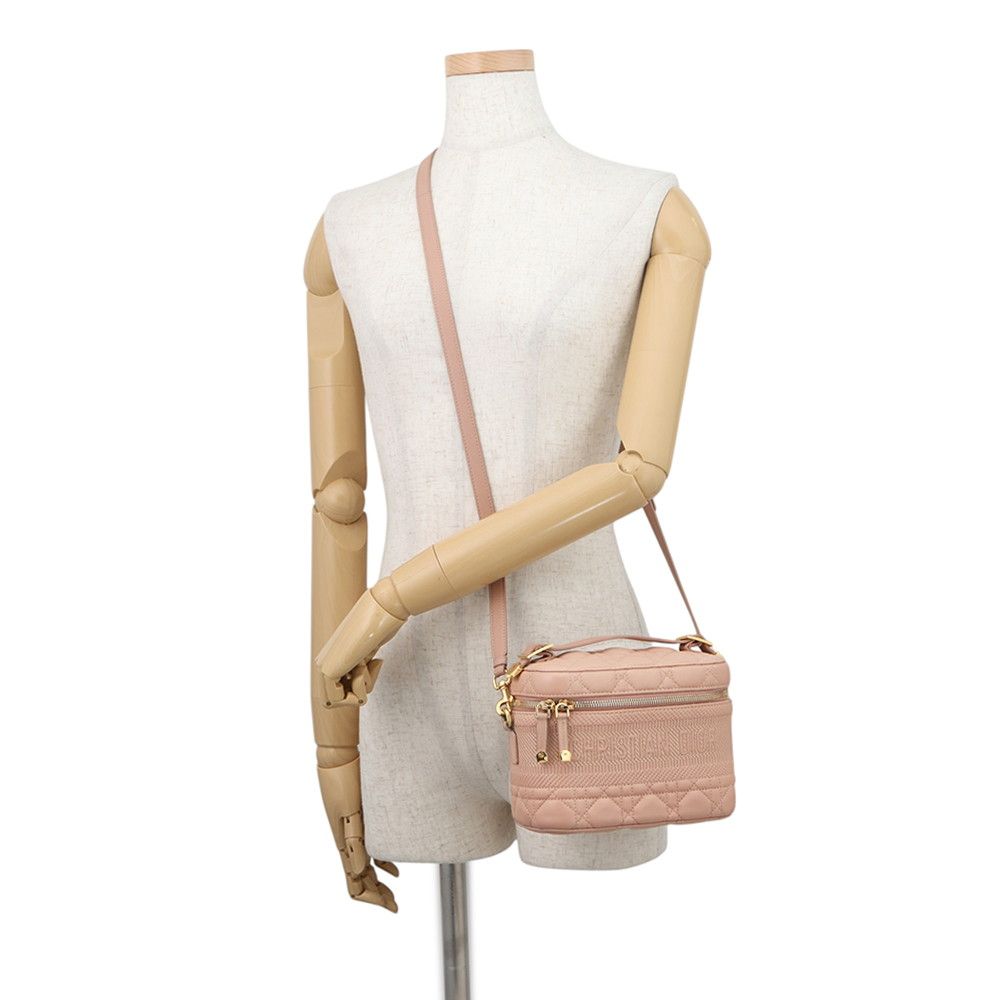 Dior Handbag Cannage Vanity Bag Small Lambskin 2-Way
