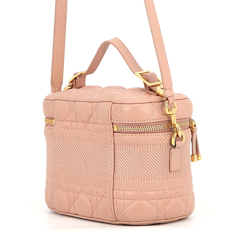 Dior Handbag Cannage Vanity Bag Small Lambskin 2-Way