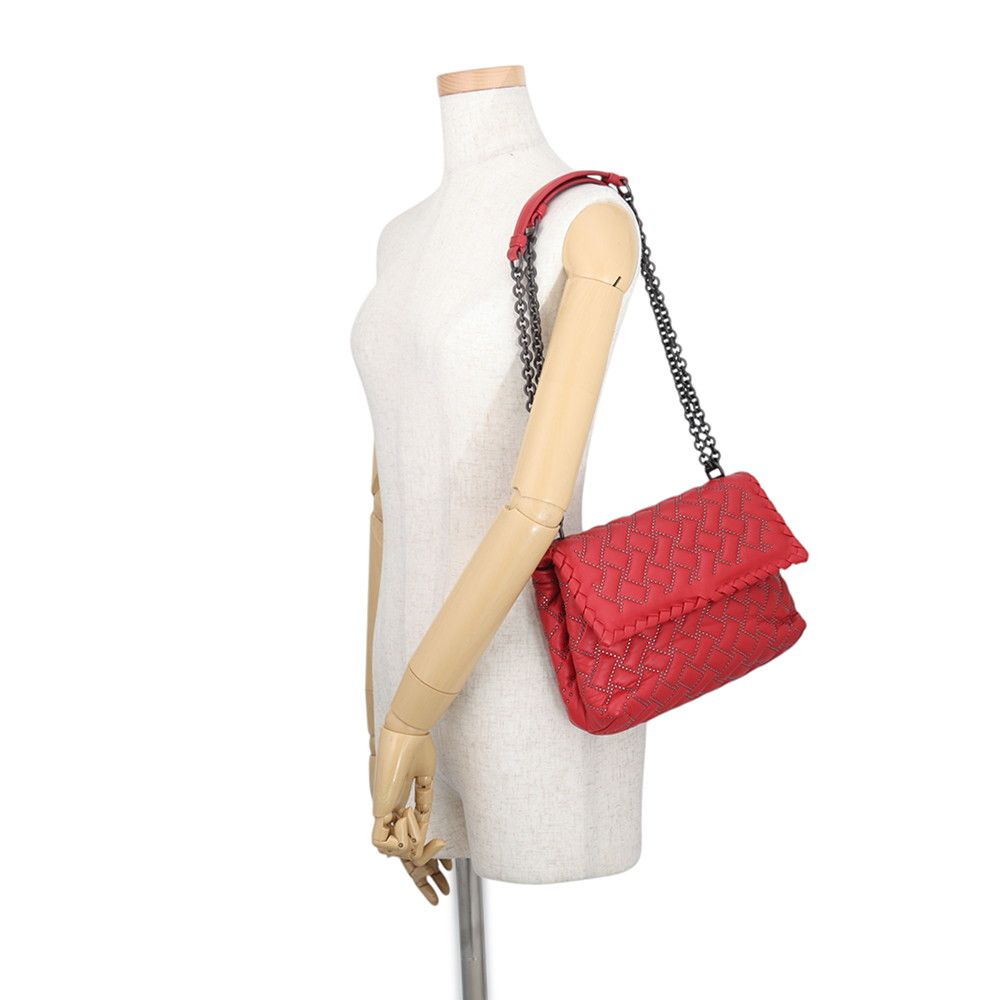 Bottega Veneta Chain Shoulder Bag Olympia Studs Leather