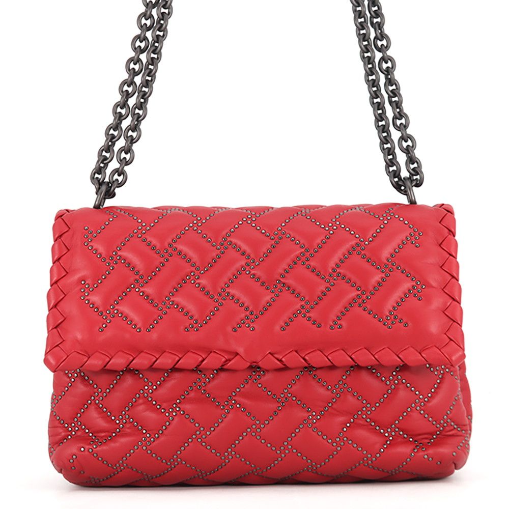 Bottega Veneta Chain Shoulder Bag Olympia Studs Leather