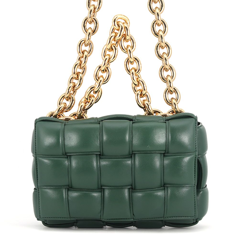 Bottega Veneta Chain Shoulder Bag Padded Maxi Intrecciato Cassette Leather 2-Way