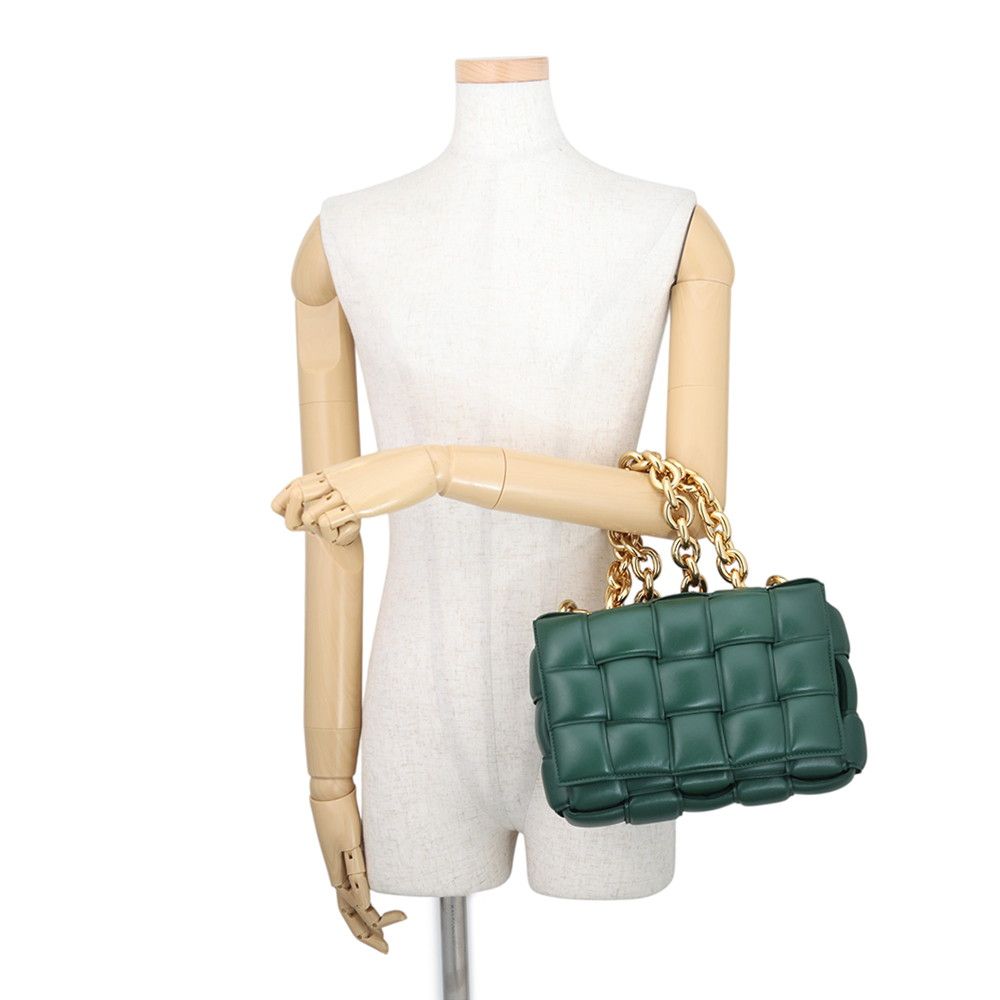 Bottega Veneta Chain Shoulder Bag Padded Maxi Intrecciato Cassette Leather 2-Way