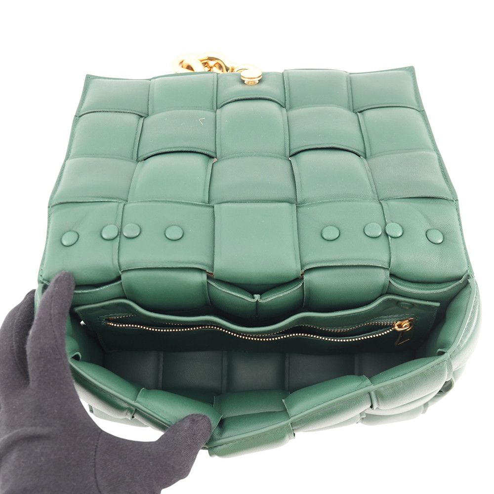 Bottega Veneta Chain Shoulder Bag Padded Maxi Intrecciato Cassette Leather 2-Way