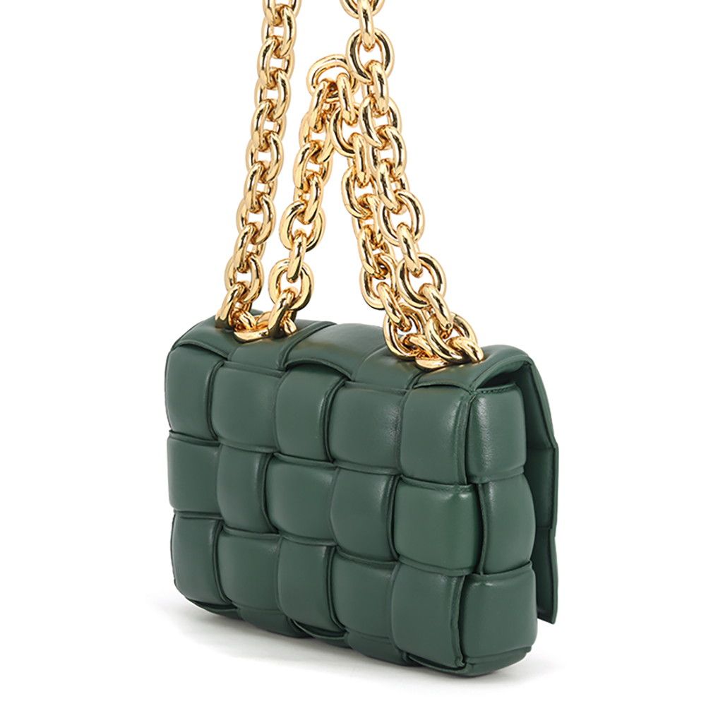 Bottega Veneta Chain Shoulder Bag Padded Maxi Intrecciato Cassette Leather 2-Way