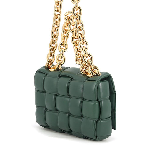 Bottega Veneta Chain Shoulder Bag Padded Maxi Intrecciato Cassette Leather 2-Way