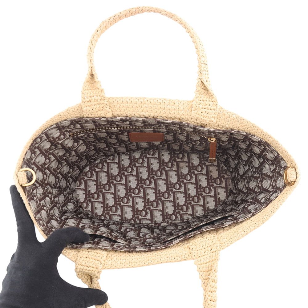 Dior Handbag Pannier Chapeau Raffia 2-Way Basket
