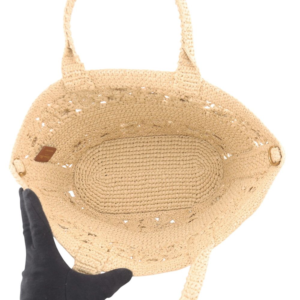 Dior Handbag Pannier Chapeau Raffia 2-Way Basket