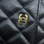 Chanel Chain Wallet Classic Quilted CC Logo Caviar Leather Black Shoulder Bag
