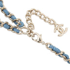 Chanel Necklace CC Logo Charm Denim B 25 P Choker
