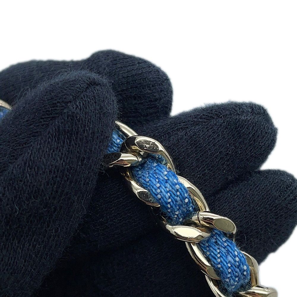 Chanel Necklace CC Logo Charm Denim B 25 P Choker