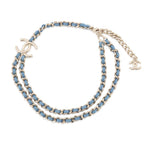 Chanel Necklace CC Logo Charm Denim B 25 P Choker