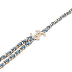 Chanel Necklace CC Logo Charm Denim B 25 P Choker