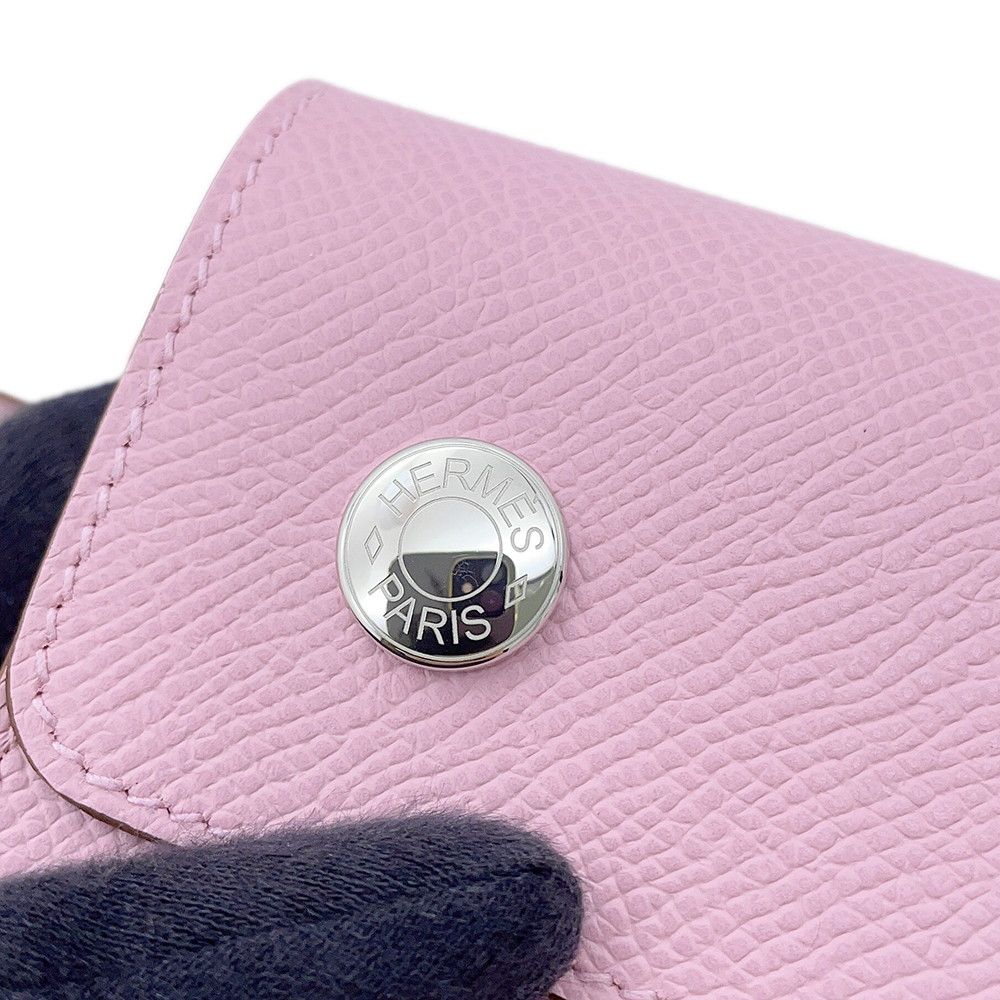 Hermes Wallet on Chain Nap To Go Mauve Sylvestre Silver Epsom