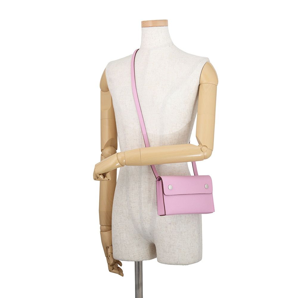 Hermes Wallet on Chain Nap To Go Mauve Sylvestre Silver Epsom