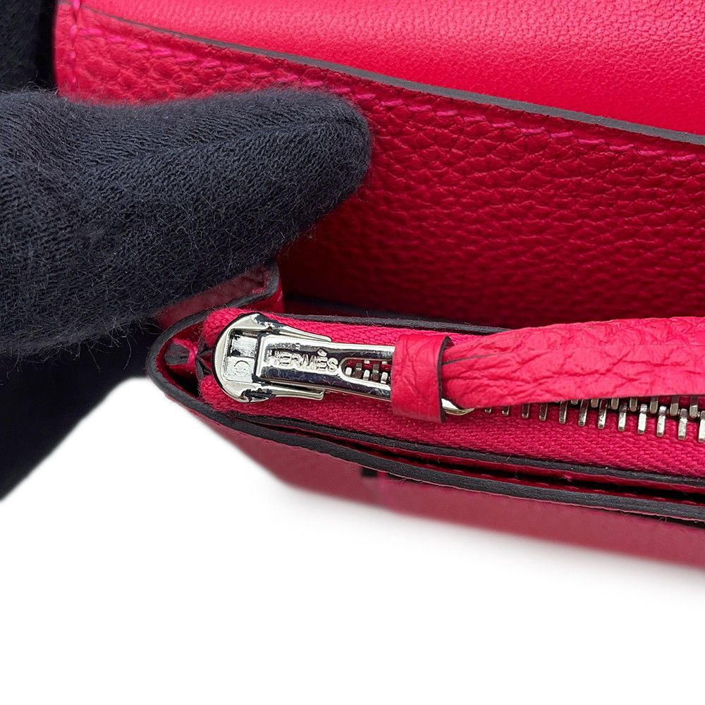 Hermes Wallet Dogon GM Duo Framboise Silver Togo
