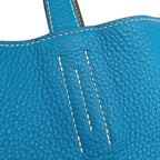 Hermes Tote Bag Double Sens 28 Etain Blue Zanzibar Taurillon Clemence Reversible
