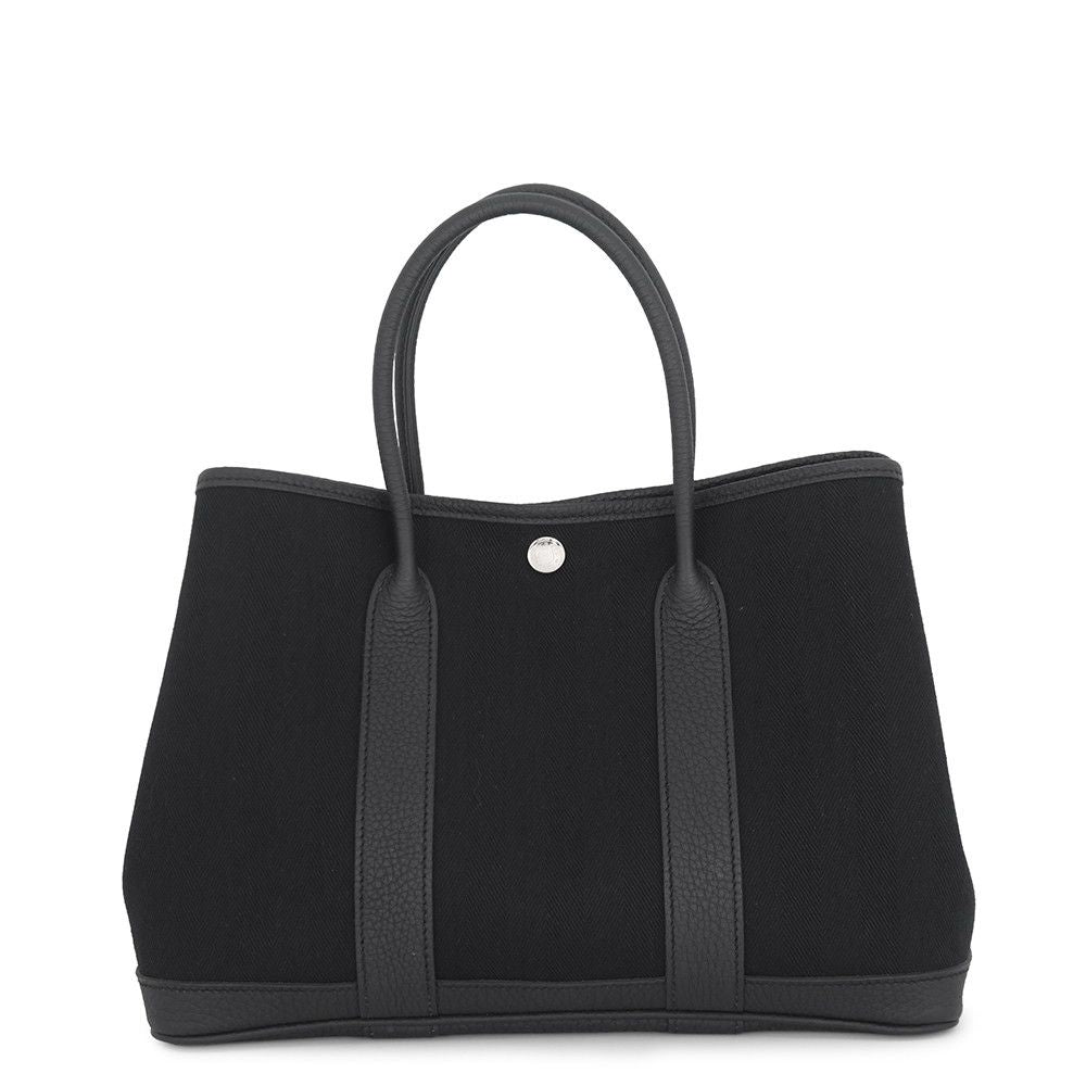 Hermes Tote Bag Garden Party TPM Black Silver Toilet Blanc Negonda