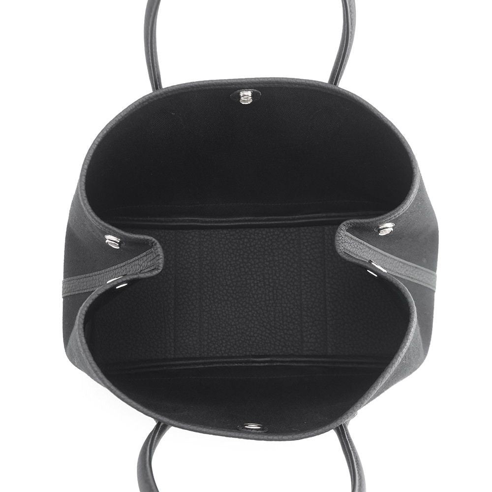 Hermes Tote Bag Garden Party TPM Black Silver Toilet Blanc Negonda