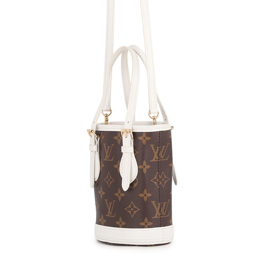 Louis Vuitton Monogram Nano Bucket White 2-Way Shoulder Bag