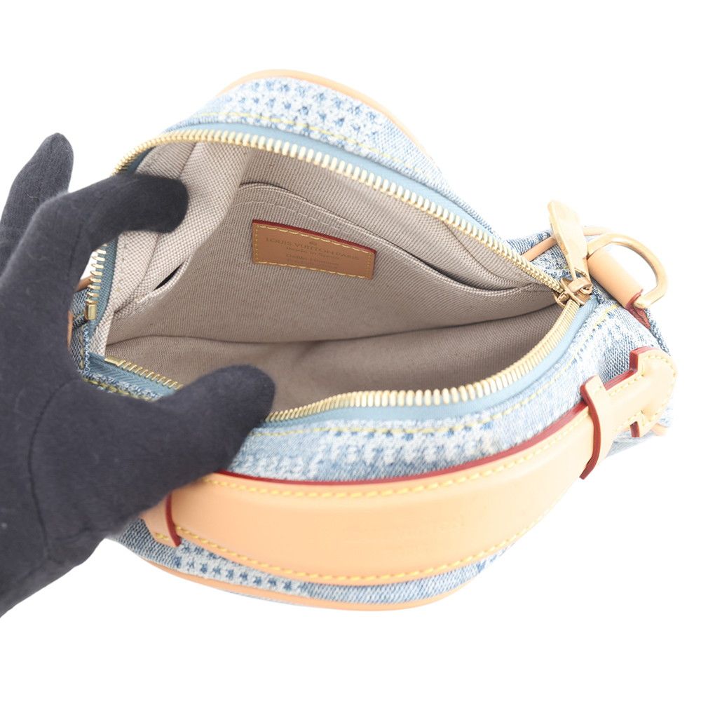 Louis Vuitton Shoulder Bag Damier Denim Cotton Chess
