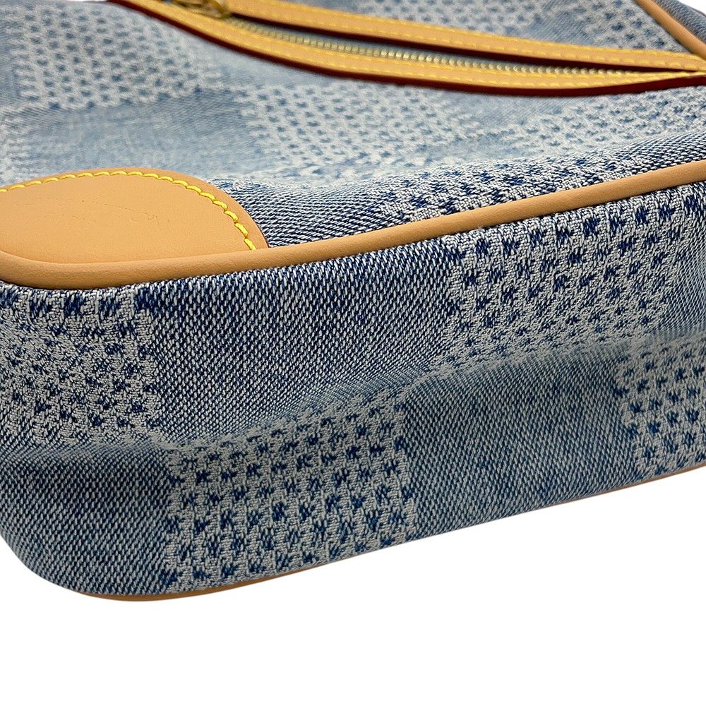 Louis Vuitton Shoulder Bag Damier Denim Cotton Chess