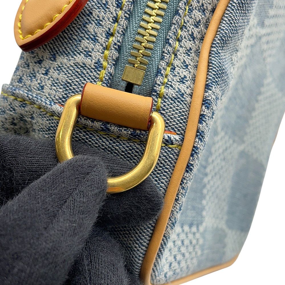 Louis Vuitton Shoulder Bag Damier Denim Cotton Chess