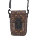 Louis Vuitton Shoulder Bag Monogram Macassar S Lock Vertical Wearable Wallet