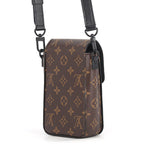 Louis Vuitton Shoulder Bag Monogram Macassar S Lock Vertical Wearable Wallet