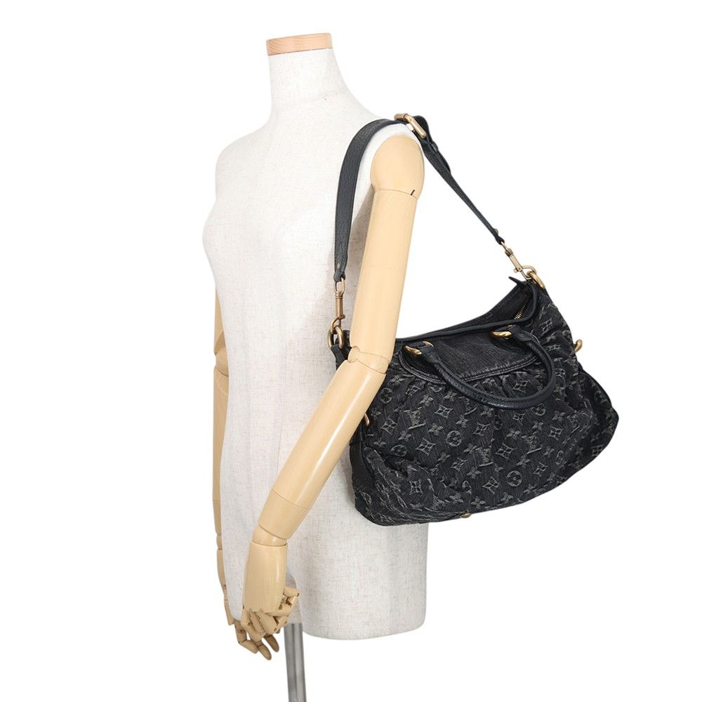 Louis Vuitton Monogram Denim Neo Caby MM 2-Way Shoulder Bag Black