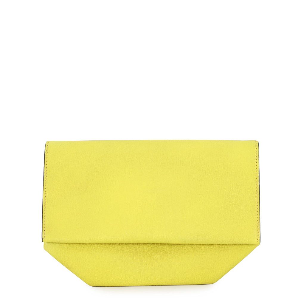 Hermes Clutch Opry Lime Silver Chevre Mysore