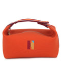 Hermes Pouch Bride-a-Brac Pavillon PM Orange Silver Canvas Case