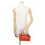 Hermes Pouch Bride-a-Brac Pavillon PM Orange Silver Canvas Case