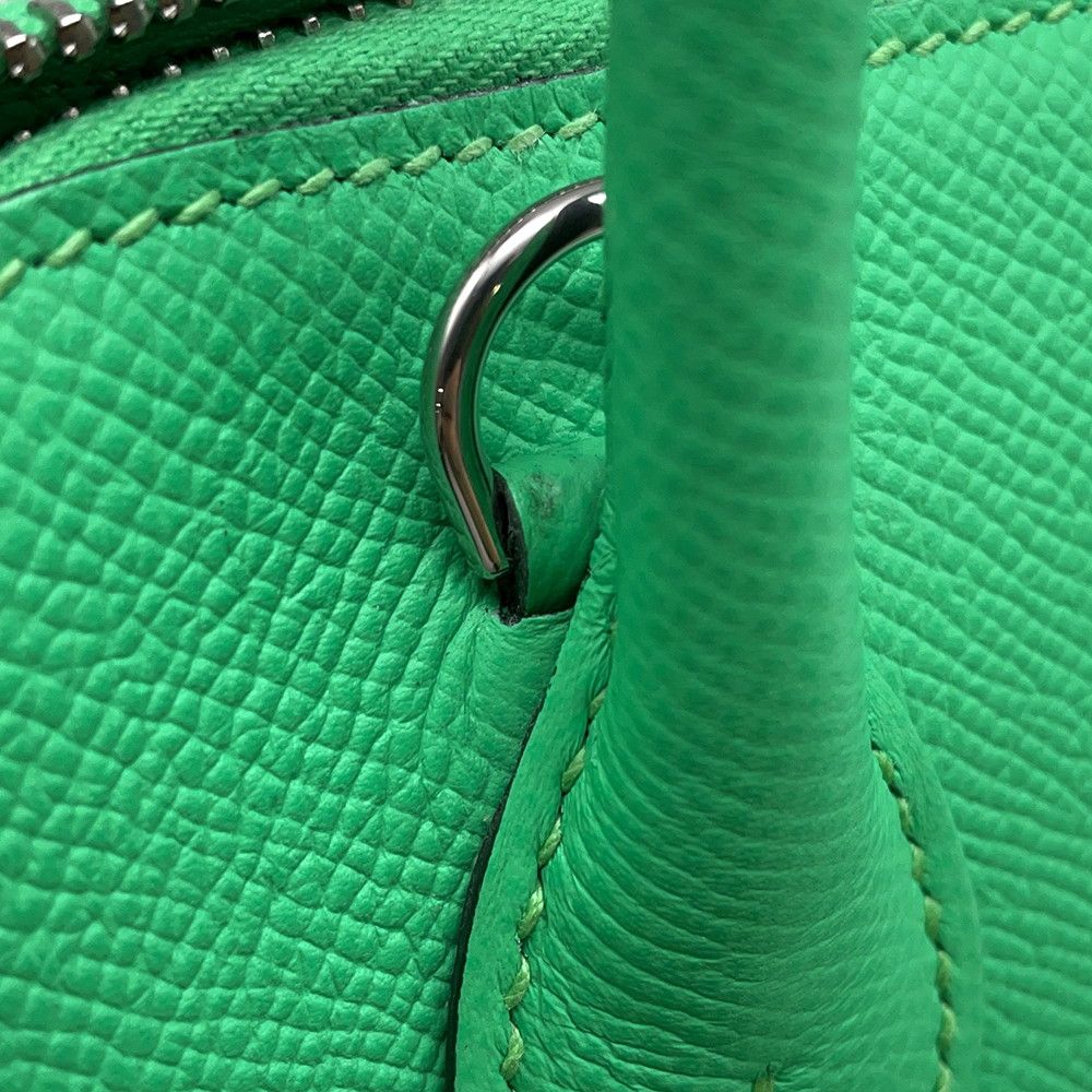 Hermes Bolide 25 Sangururi Vert Comic Fizz Silver Epsom 2-Way Handbag