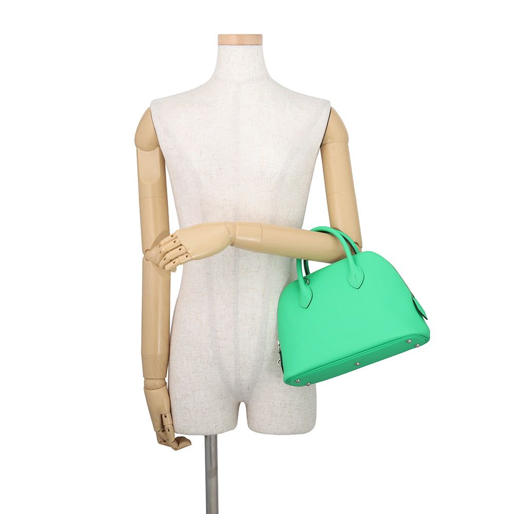 Hermes Bolide 25 Sangururi Vert Comic Fizz Silver Epsom 2-Way Handbag