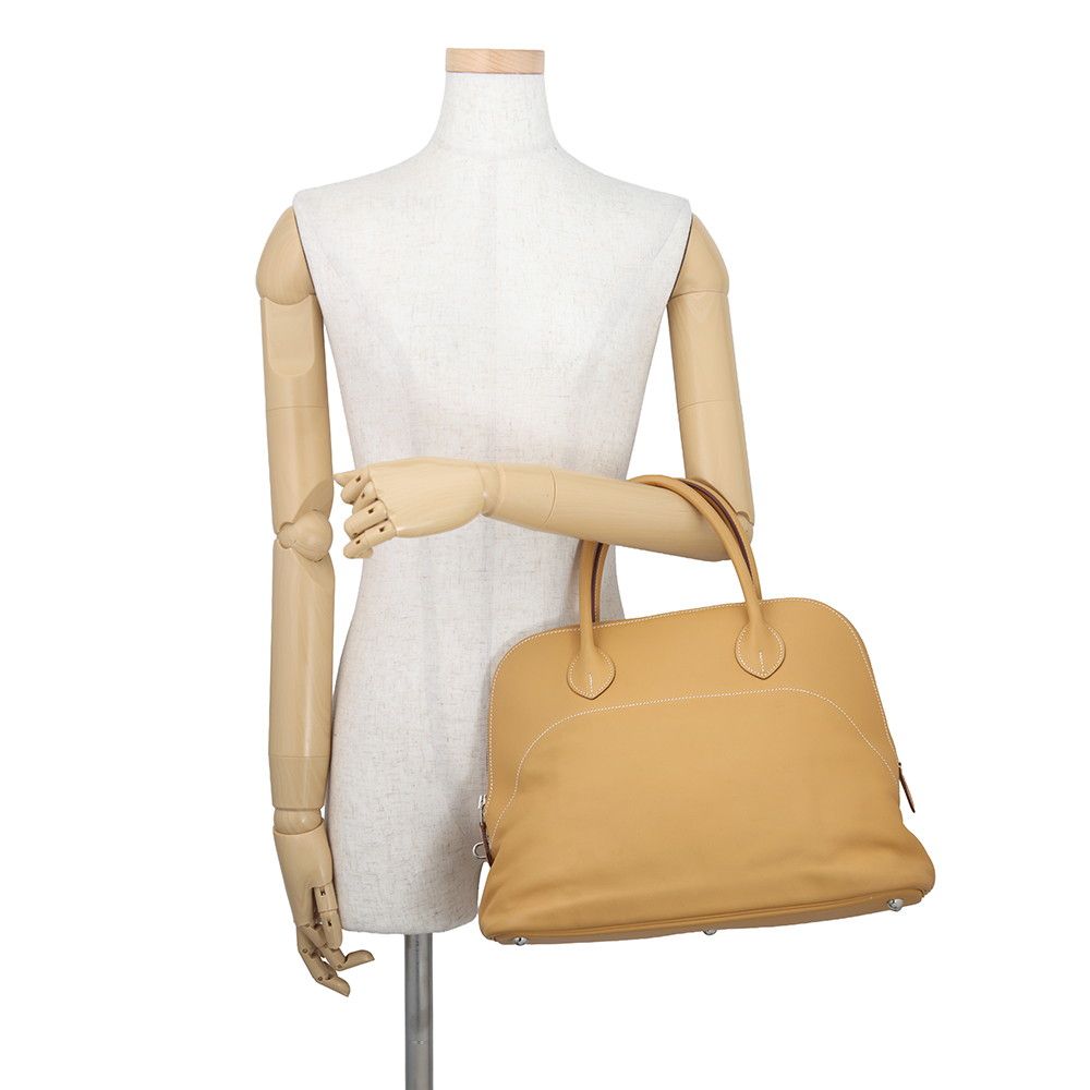 Hermes Handbag Bolide Relax 35 Caliu Silver Veau Sikkim
