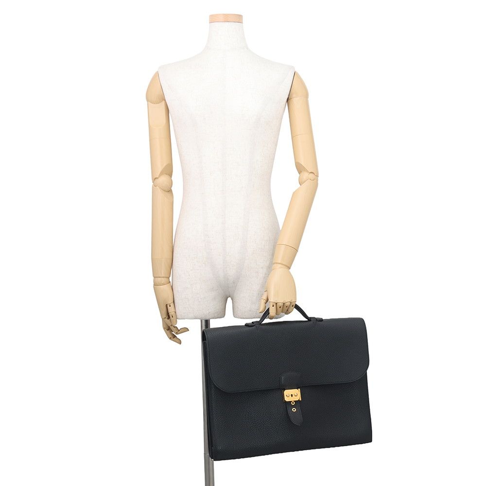 Hermes Business Bag Sac a Depeches 38 Black Gold Togo